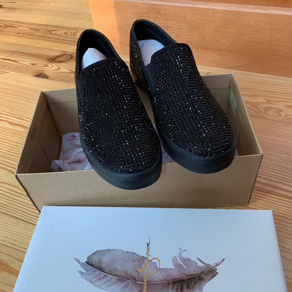 Jessica Simpson Black Glitter Gabor Loafer